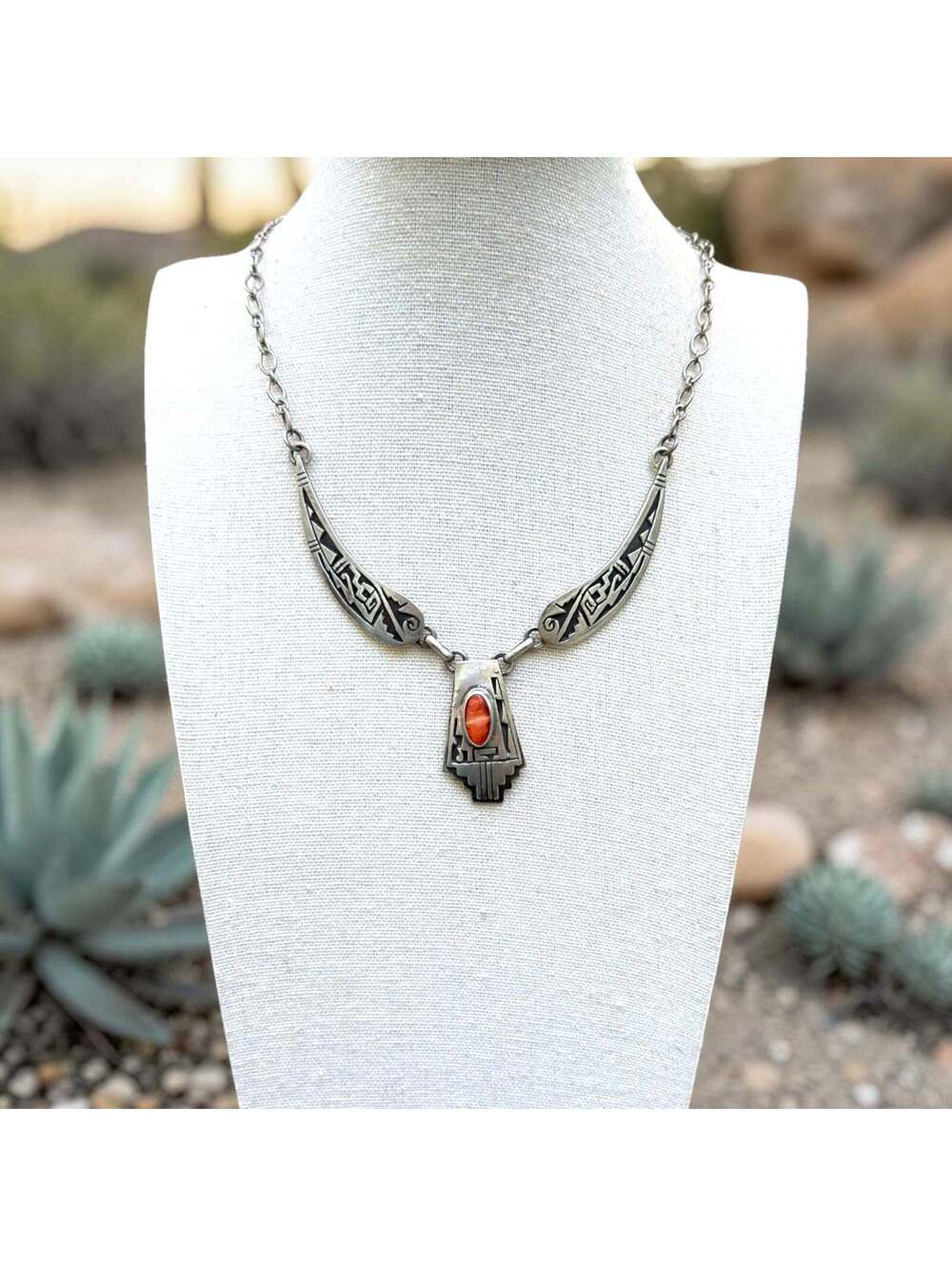 Orange Spiny Necklace- Hopi